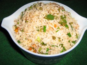 chicken fried rice and prawns fried rice